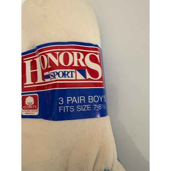 Vintage NOS new 7-8.5  boys 6 pr (2 pk x 3 pr) socksUSA 100% cotton - Picture 3 of 8